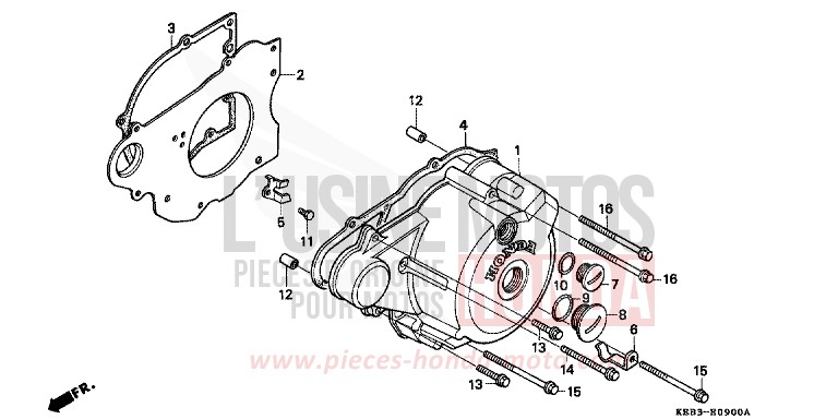 PANNEAU CARTER-MOTEUR G. de CA125 REBEL VORTEX PURPLE METALLIC (RP140) de 1996